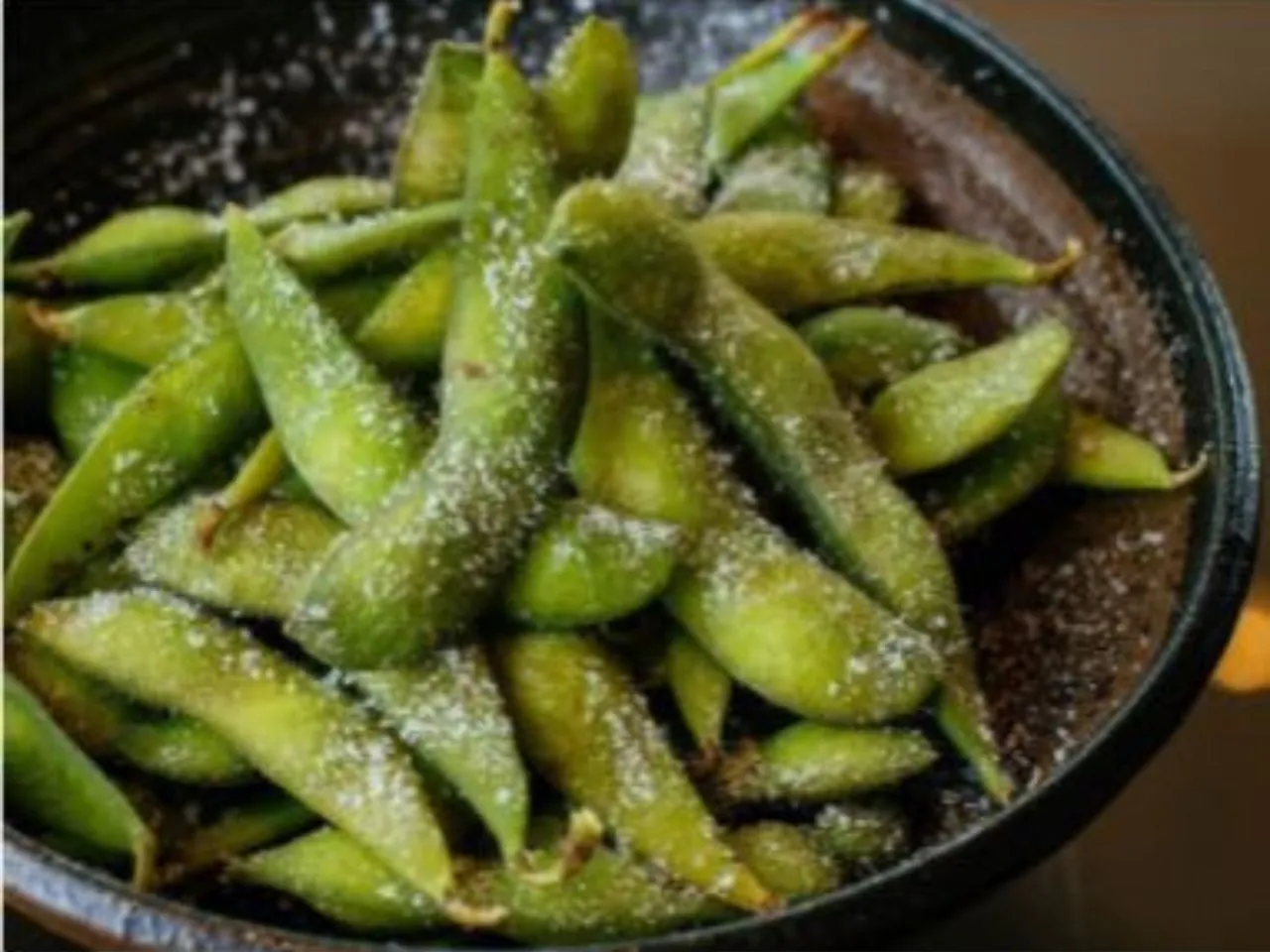 Steamed edamame with sea salt at Sakura Sushi & Hibachi, a Japanese Restaurant in Bainbridge